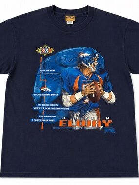 Vintage Nutmeg John Elway Denver Broncos Super Bowl XXXII Graphic T-Shirt 2XL